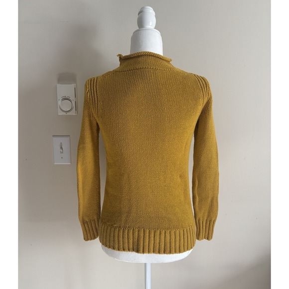 J Crew Always Oarsman Roll Neck Sweater‎ Womens XXS Sunflower Yellow Gold Preppy - Picture 6 of 6